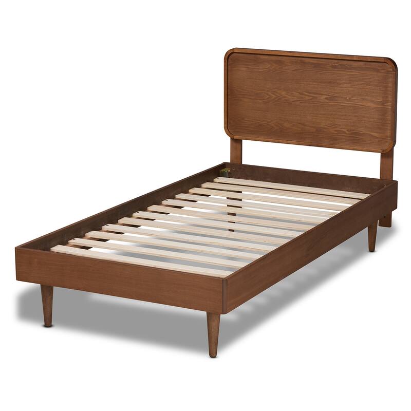 Gisa Mid-Century Modern Transitional Wood Twin Size Platform Bed