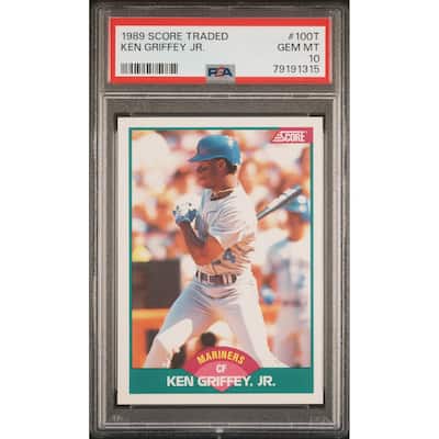 Ken Griffey Jr 1989 Score Traded Baseball Rookie Card #100T Graded PSA 10 - 8'6" x 11'6"