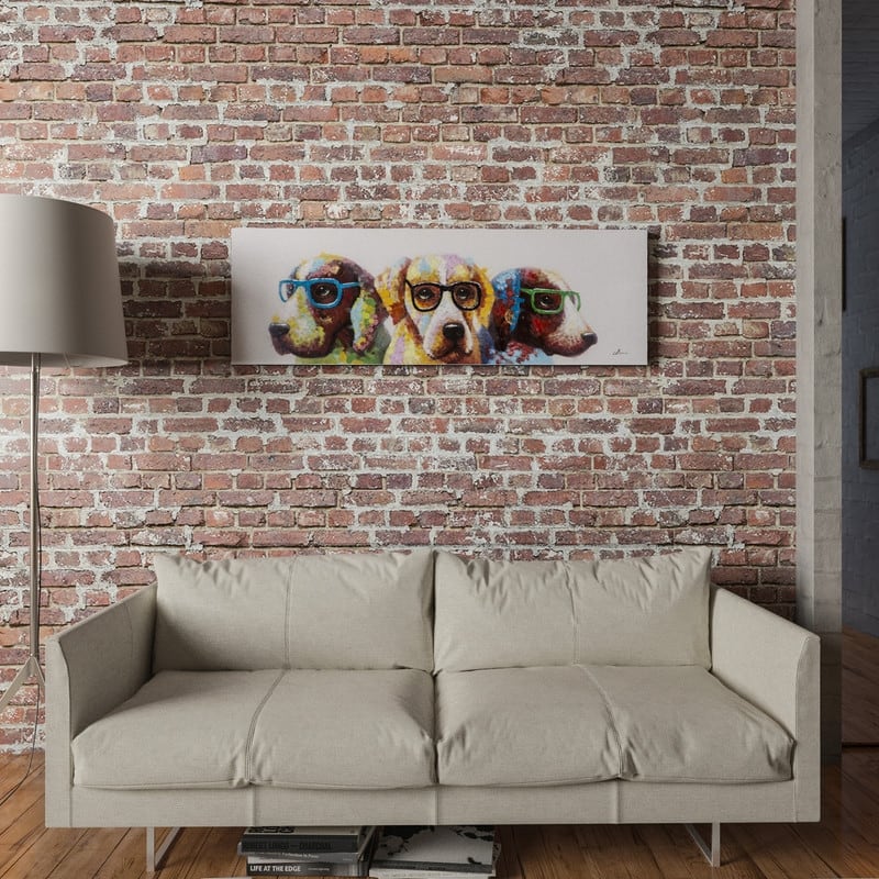 Yosemite Home Decor 'Cool Dogs' Original Hand-painted Wall Art - multi