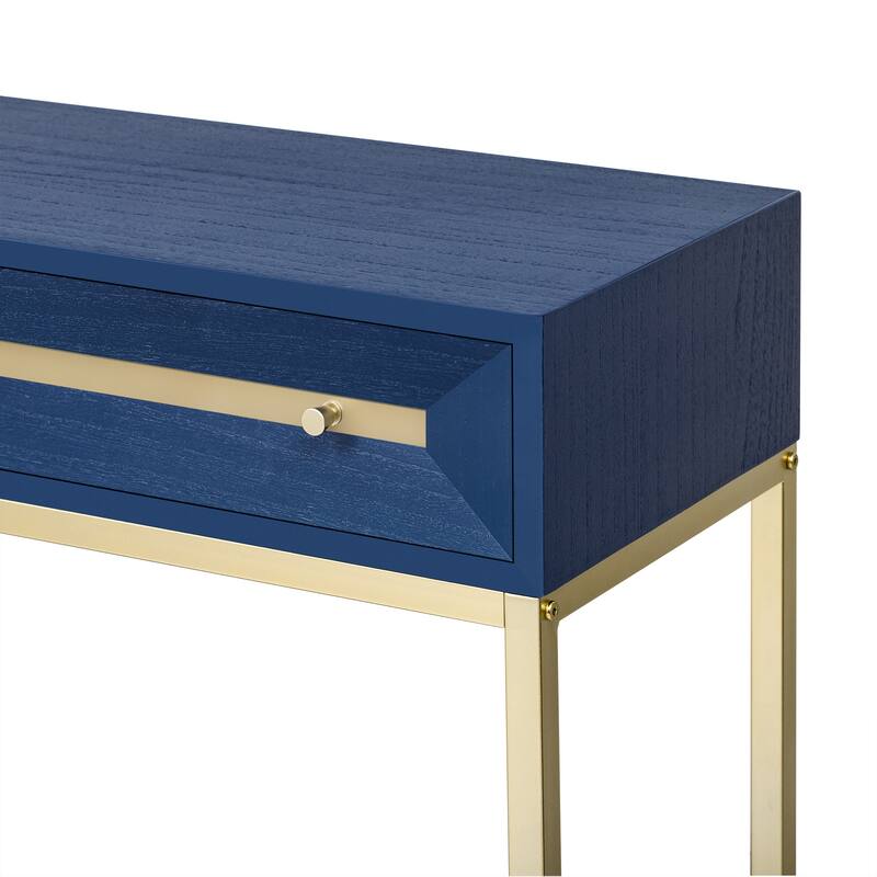 45.5" Retro Console Table with Gold Touch & Drawers