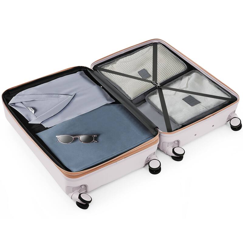 Luggage Set of Three, ABS Hard Shell Luggage with Spinner Wheels.