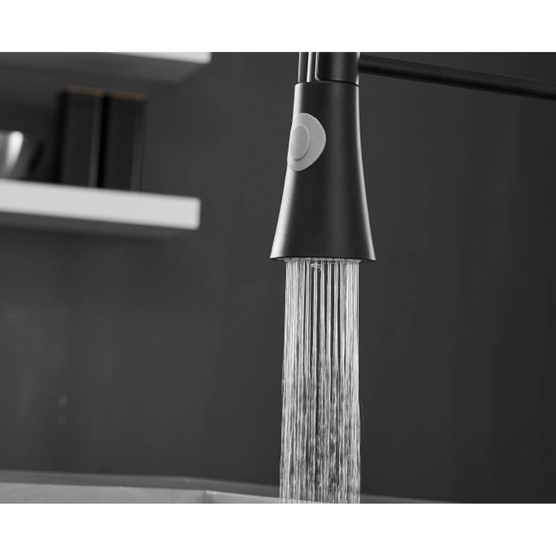LED Light Commercial 1-Handle Pulldown Kitchen Faucet