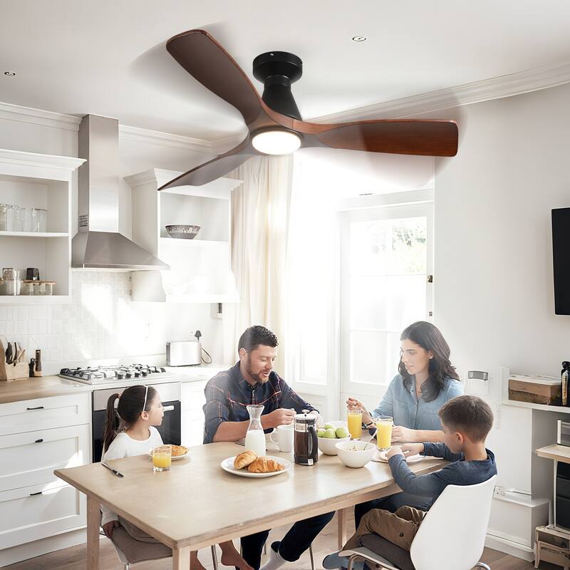 Ceiling Fans with Lights and APP: Flush Mount Low Profile Ceiling Fan for Bedroom - Dimmable Indoor Outdoor Fan