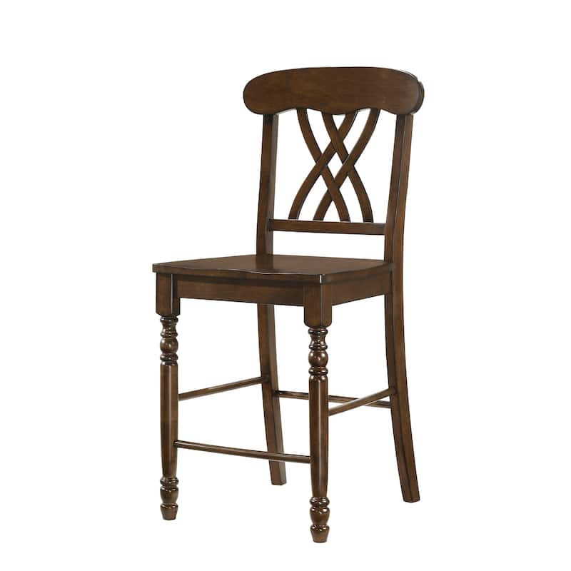 Dylan Walnut Finish Counter Height Chair (Set of 2) - Walnut