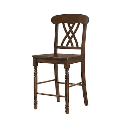 Dylan Walnut Finish Counter Height Chair (Set of 2)