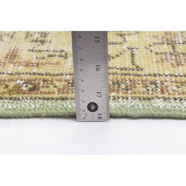 ECARPETGALLERY Handknotted Color Transition Light Green Wool Rug 6'1