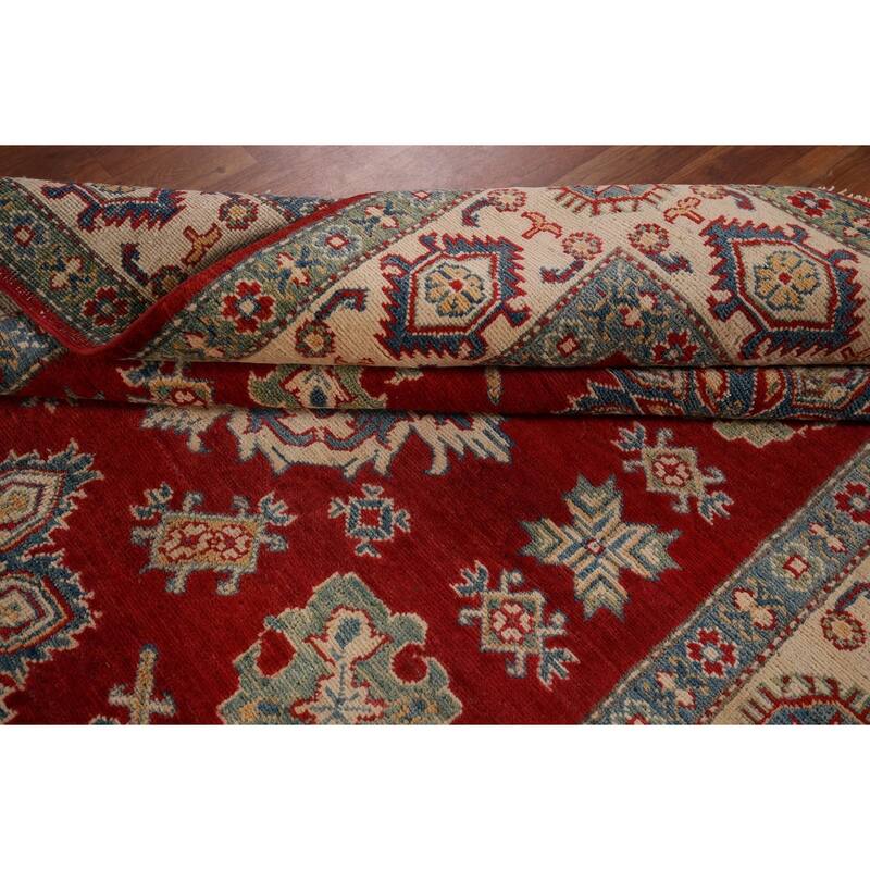 Traditional Kazak Area Rug Hand-Knotted Wool Carpet - 5'1" x 7'0"