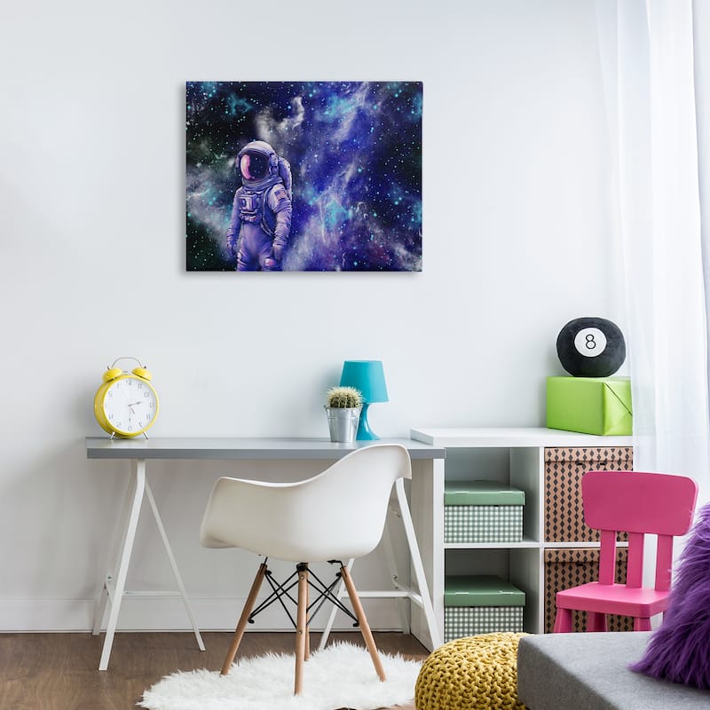 Stupell Astronaut with Blue Nebula Canvas Wall Art Design By Jesse Keith