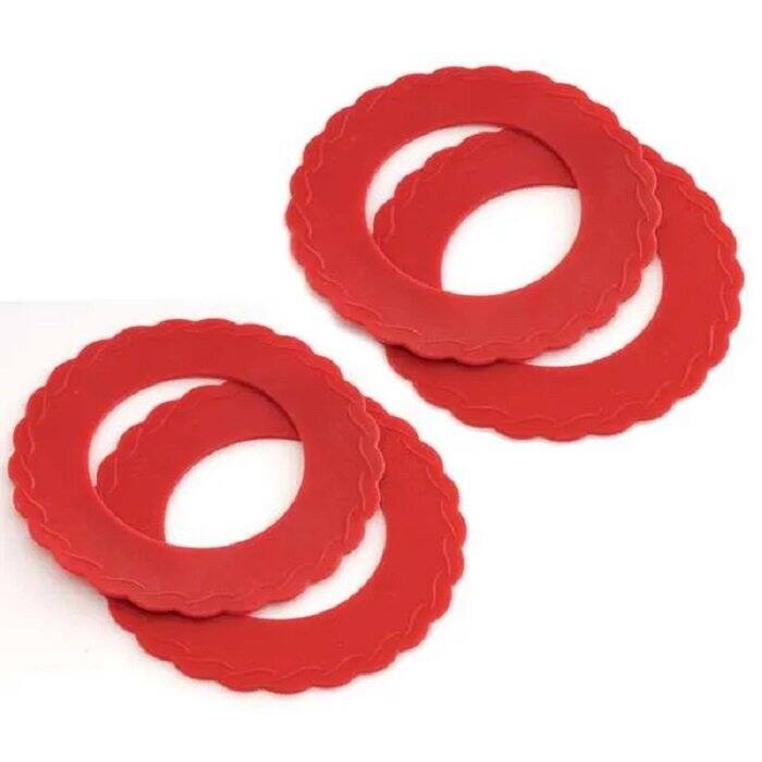 Norpro 6-inch Silicone Mini Pie Pan Shields, Set of 4, Keeps Pie Crust from Burning - Red