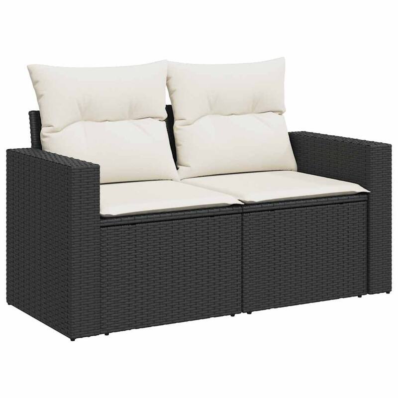 vidaXL Patio Sofa Set with Cushions Lounge Set Outdoor 7 Piece Poly Rattan - 21.7 x 39.4 x 28.7
