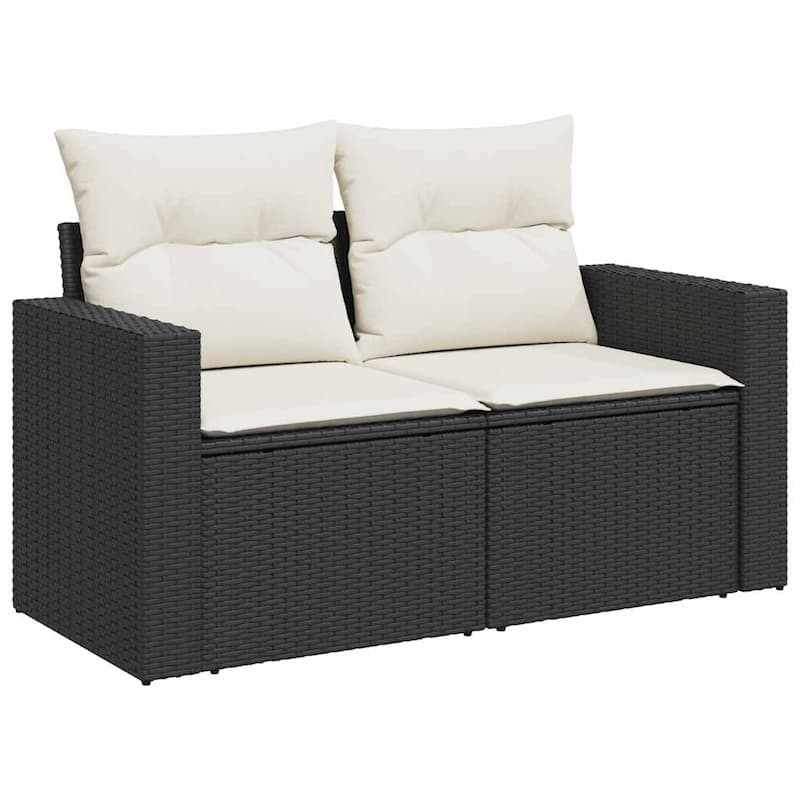 vidaXL Patio Sofa Set with Cushions Outdoor Furniture 8 Piece Poly Rattan - 21.7 x 21.7 x 14.6