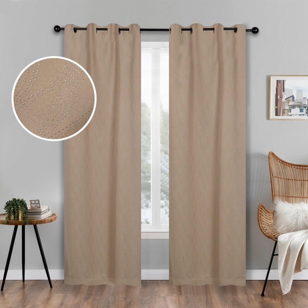 Superior Zuri Washable Room Darkening Curtains - Set of 2 Panels Window Drapes for Privacy, UV Sunlight Reduction