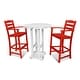 preview thumbnail 13 of 17, POLYWOOD La Casa Caf 3-Piece Bar Set Sunset Red / White