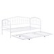preview thumbnail 10 of 12, White Metal Frame Twin Daybed with Triangular Design Guardrail Bed