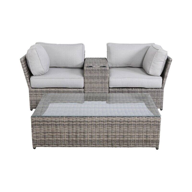 LSI 4Piece Rattan Sectional Seating Group with Cushions