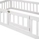 preview thumbnail 9 of 34, Merax Wood House Bed with Fence and Door