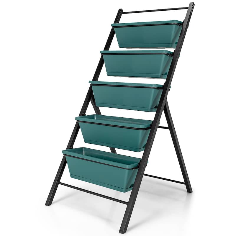 Costway 5-tier Vertical Garden Planter Box Elevated Raised Bed w/5