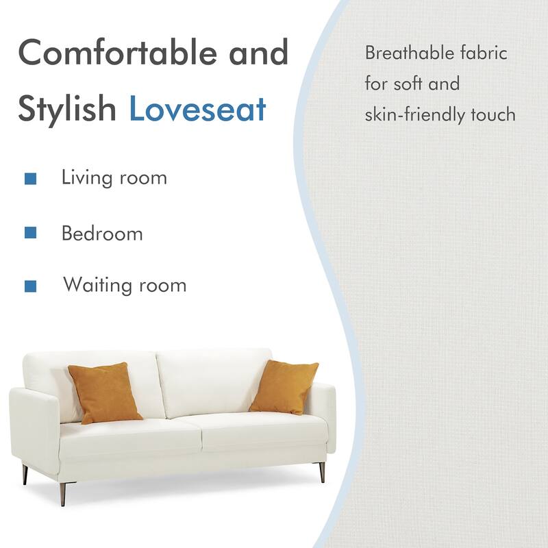 Costway 76.5'' Fabric Sofa Couch Living Room Small Apartment Furniture