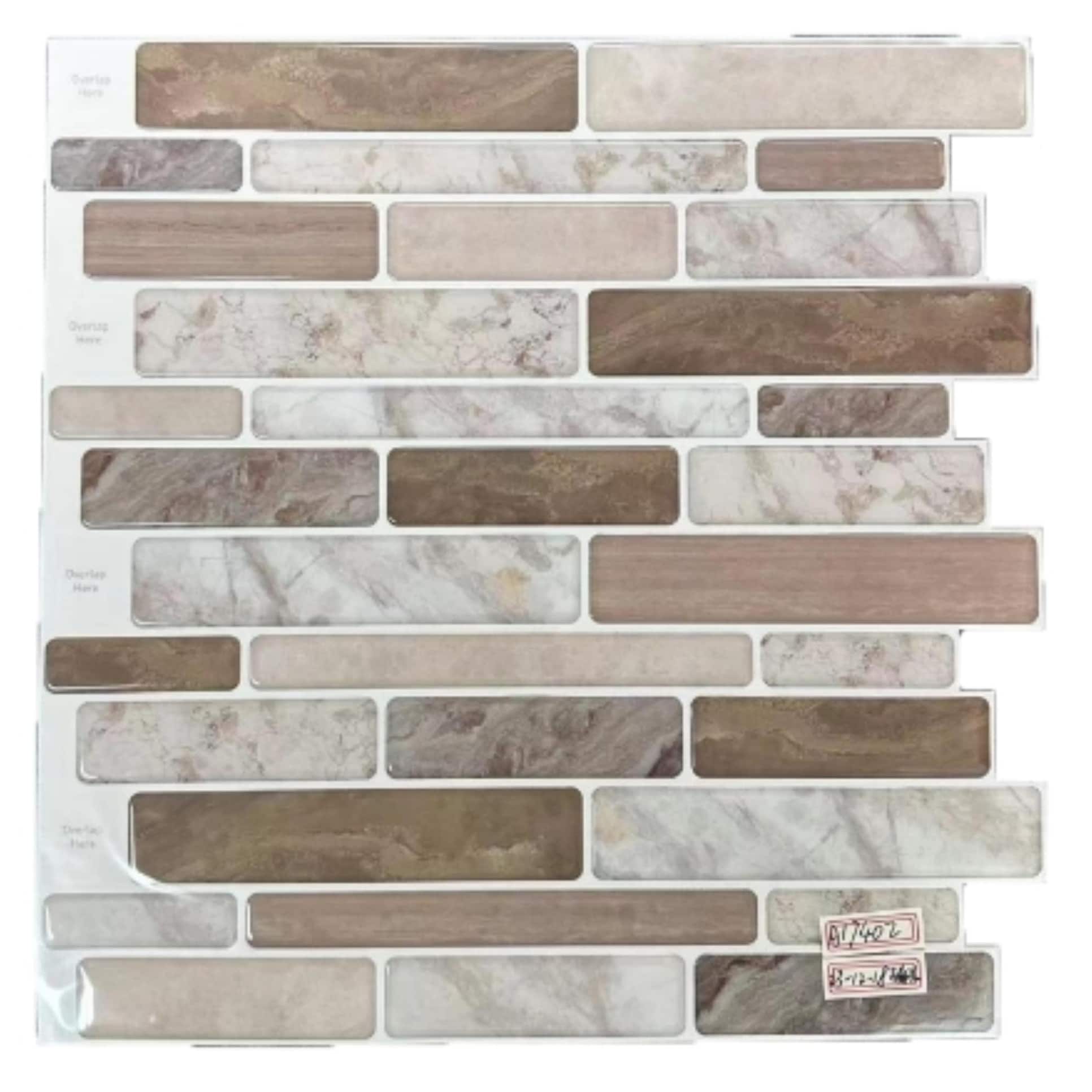 Art3d 12"x12" Vinyl Peel and Stick Backsplash Tile Marble Look(10-Pack)