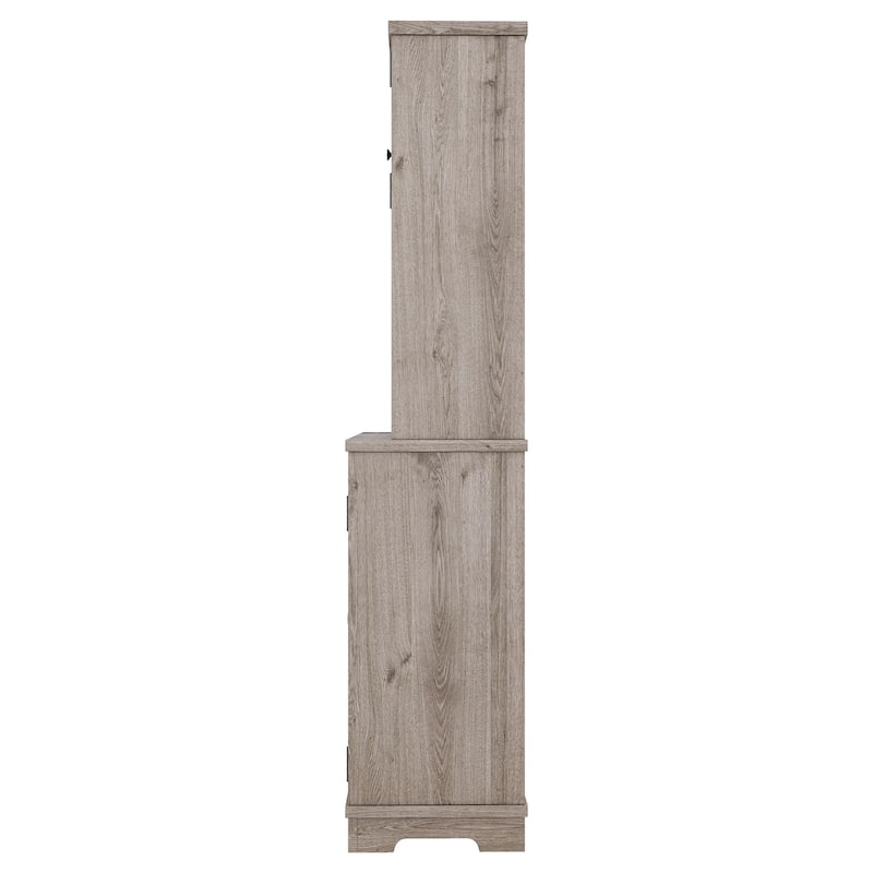 Coffee Bar Cabinet with Drawers and Shelves, Freestanding Kitchen Pantry with Cabinets, Wine Cabinet with Glass Racks