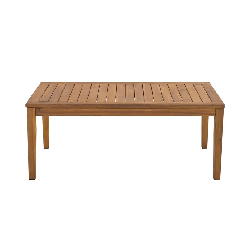 4-Piece Outdoor Patio Solid Wood Conversation Sofa Set with Coffee Table