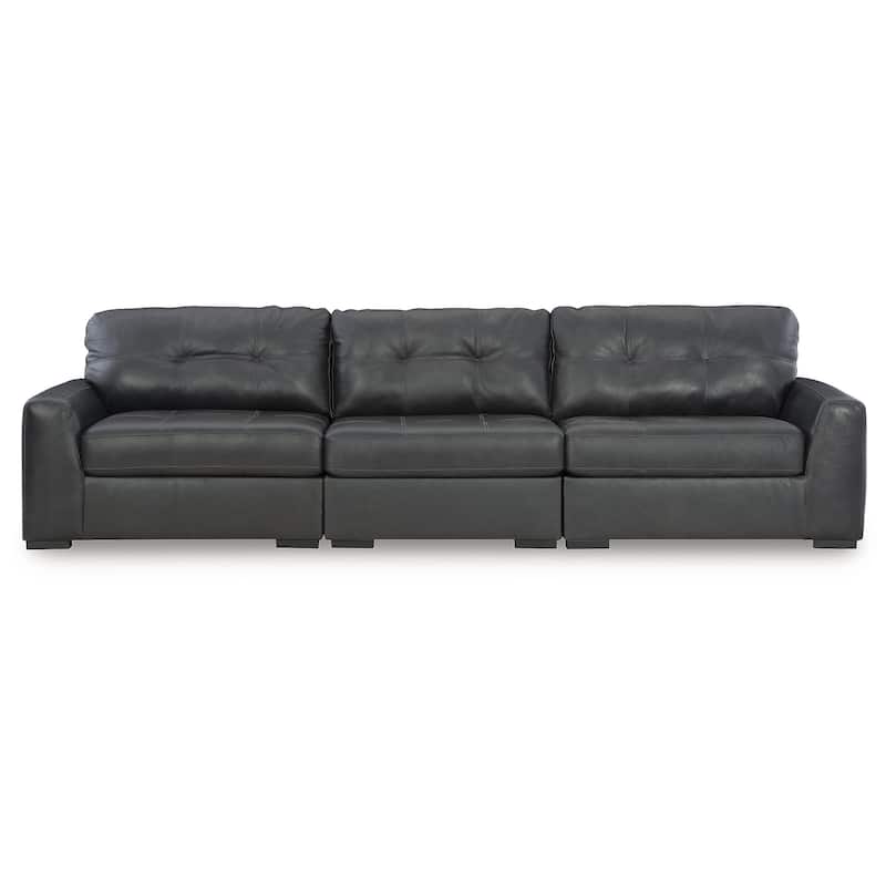 Signature Design by Ashley Brindley Pier Black 3-Piece Sectional Sofa - 136"W x 39"D x 40"H
