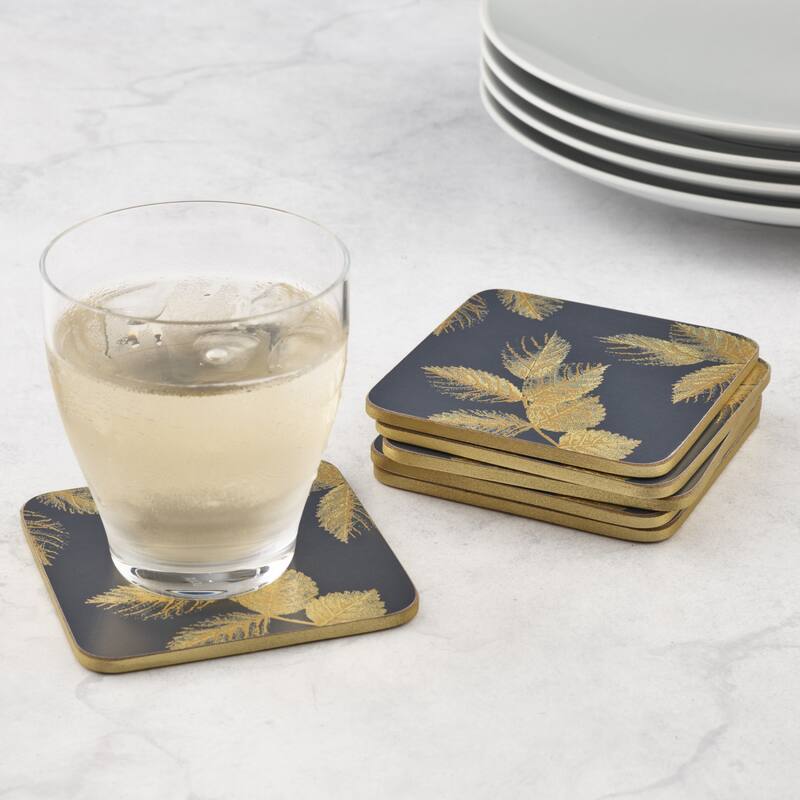 Pimpernel Set of 6 Sara Miller London Etched Leaves Coasters
