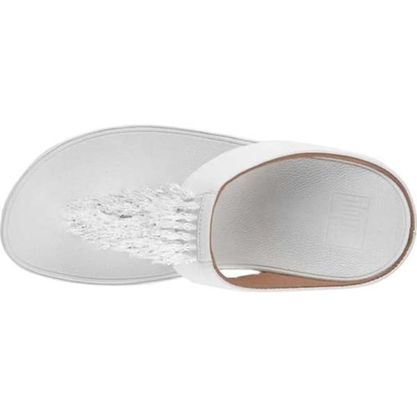 Shop Fitflop Women S Rumba Wedge Thong Sandal Urban White Leather Overstock 22128394