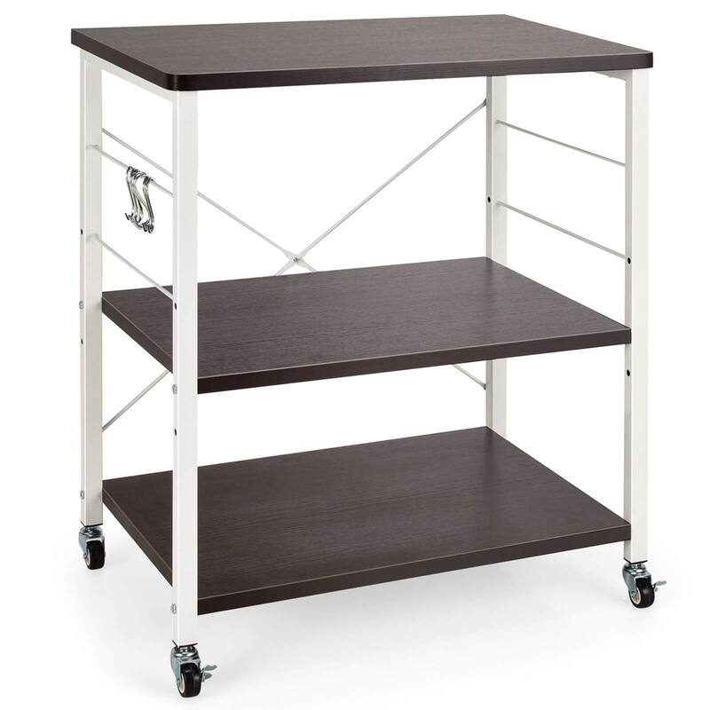 Costway 3-Tier Kitchen Baker's Rack Microwave Oven Storage Cart w/ - See details