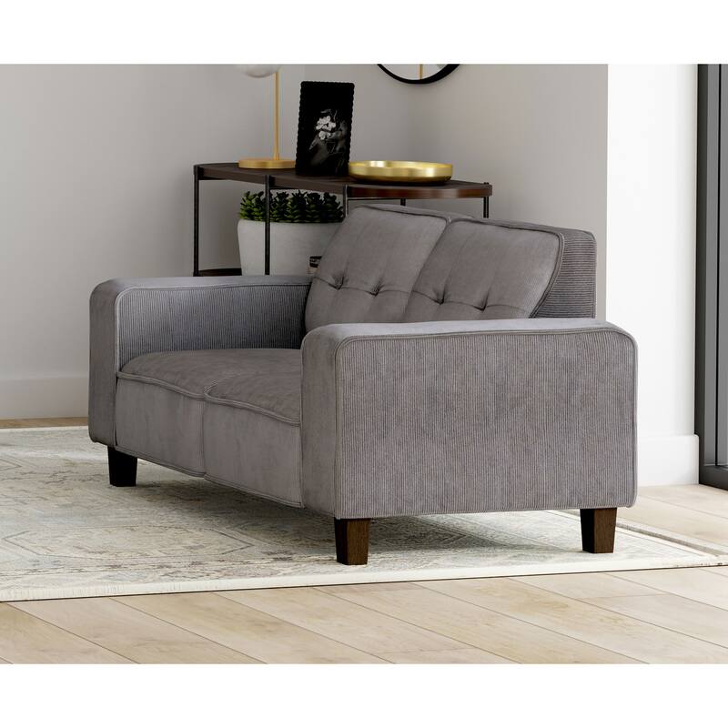 Deerhurst Upholstered Track Arm Tufted Loveseat