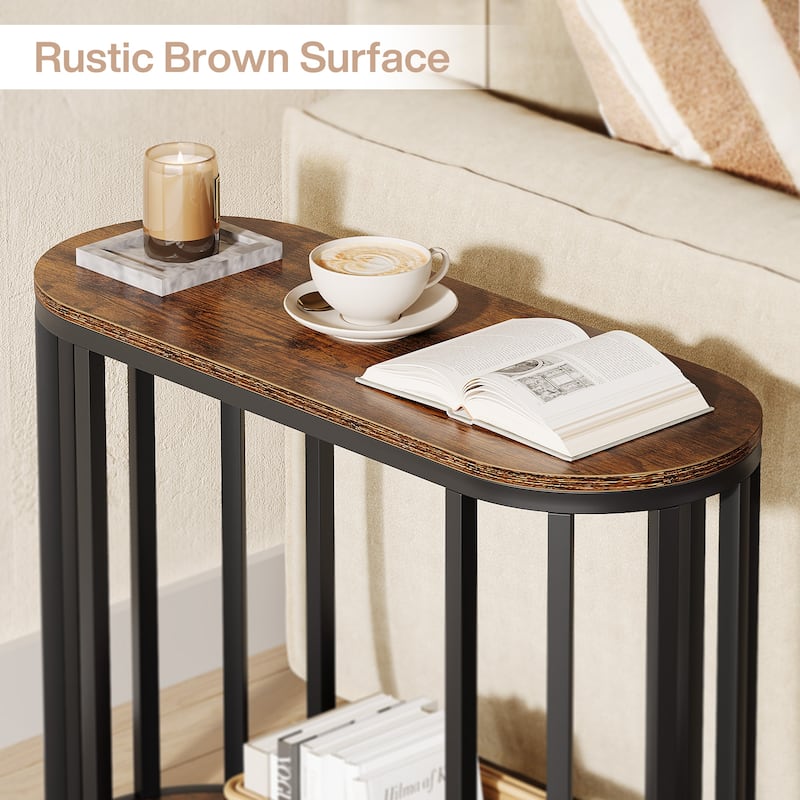 Side Table Nightstand with Shlef, End Table with Storage, Bedside Table for Living Room, Bedroom