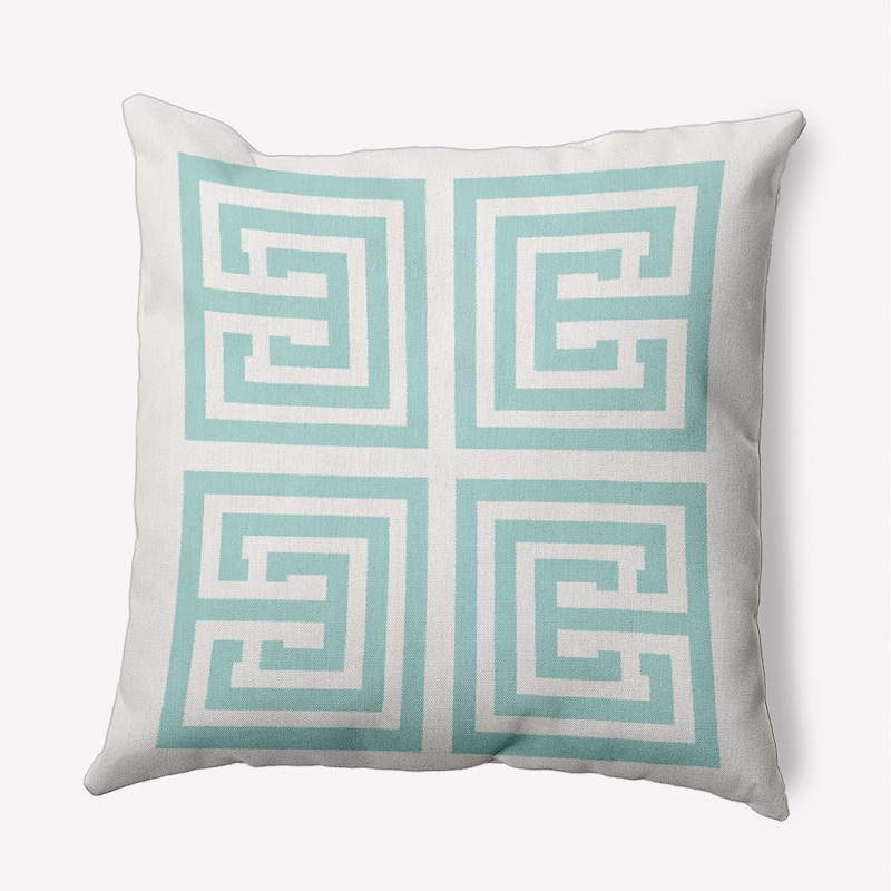 Greek Key Decorative Indoor Pillow - Wave Top Blue - 26" x 26"