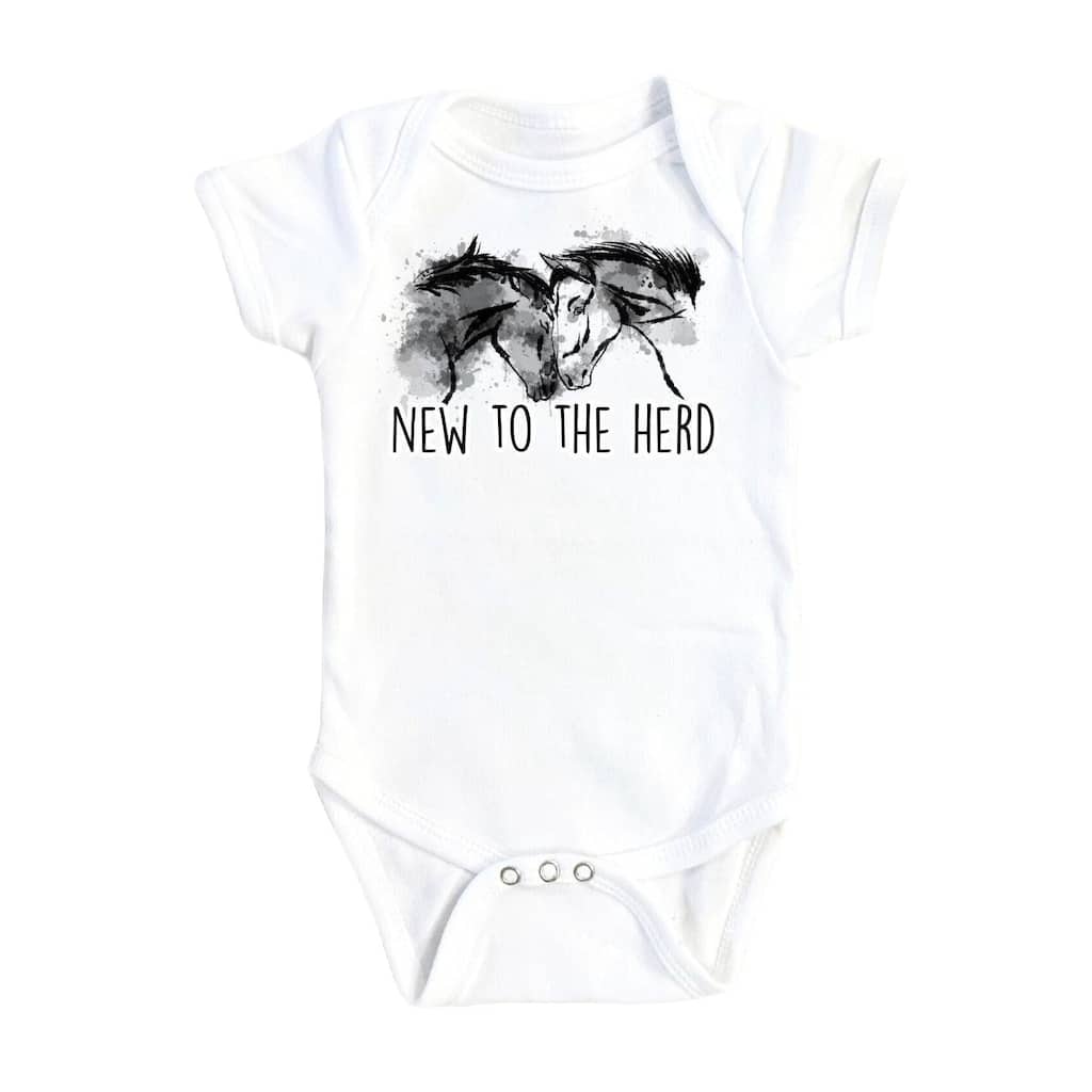 Horse Herd Ranch - Baby Boy Girl Clothes Infant Bodysuit Funny Cute Newborn