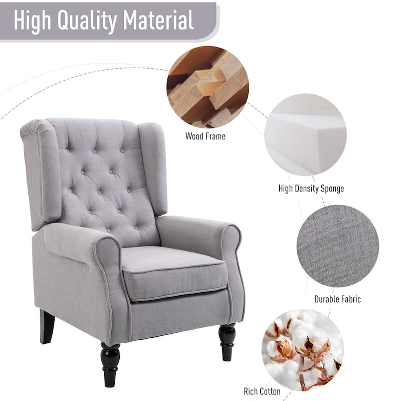 HOMCOM Copper Grove Guanta Tufted Wood Leg Accent Chair