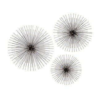 Shop 3 Piece Black Gold Finish Metal Sea Urchin Wall Sculpture