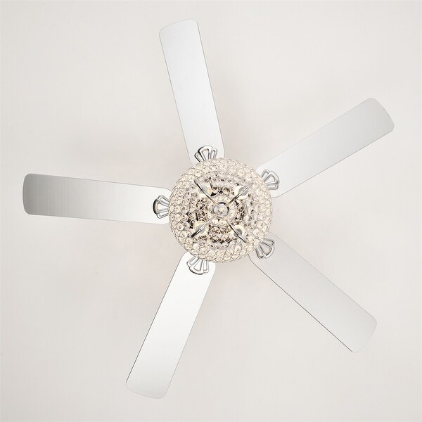 52 inch Crystal Ceiling Fan with Lights, 3 Wind Speeds
