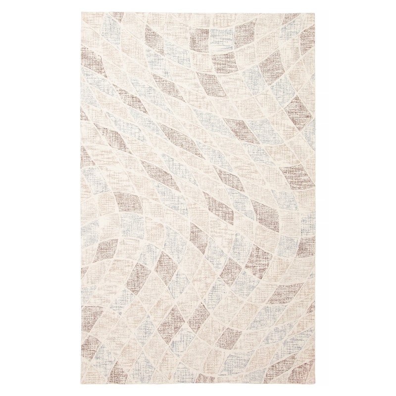 ECARPETGALLERY Hand Tufted Timeless Cream Wool Rug - 5'1 x 8'0 - Cream - 5'1 x 8'0