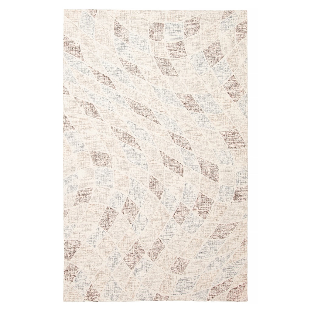 ECARPETGALLERY Hand Tufted Timeless Cream Wool Rug - 5'1 x 8'0