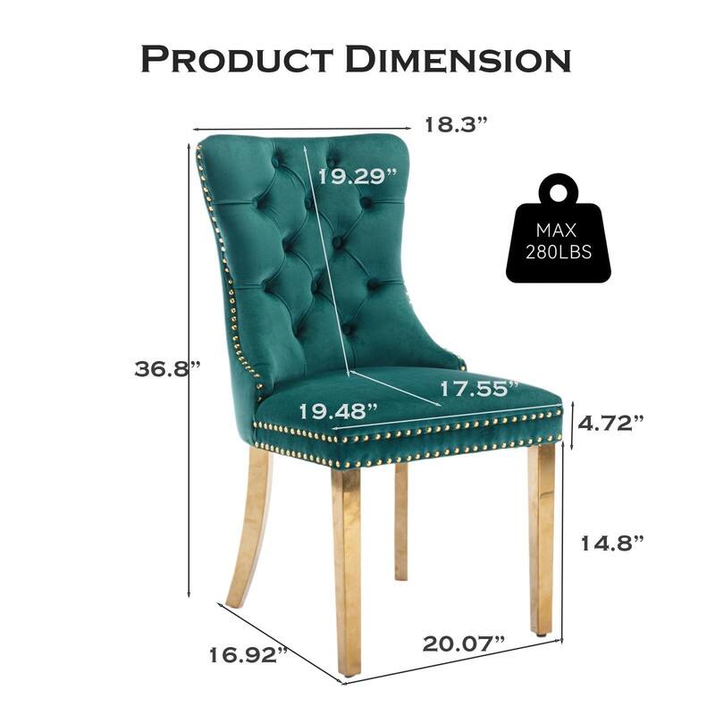 Tufted Naliheads Solid Wood Upholstered Dining Chairs (Set of 8)