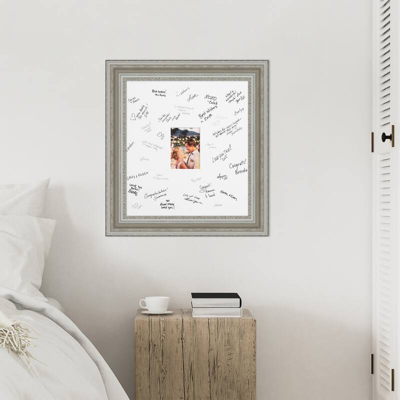 Parlor Signature Mat Picture Frame - Autograph Photo Frame Guest Book Alternative for Weddings, Graduations, or Retirement