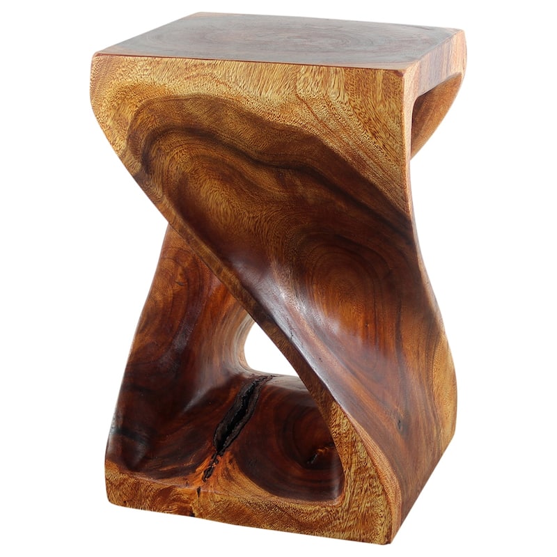 Haussmann® Wood Twist End Table 15 x 15 x 23 inch High Cherry Oil - 15" x 15" x 23"