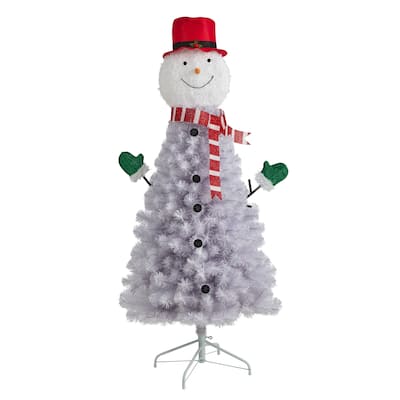 5' Snowman Artificial Christmas Tree with 408 Bendable Branches
