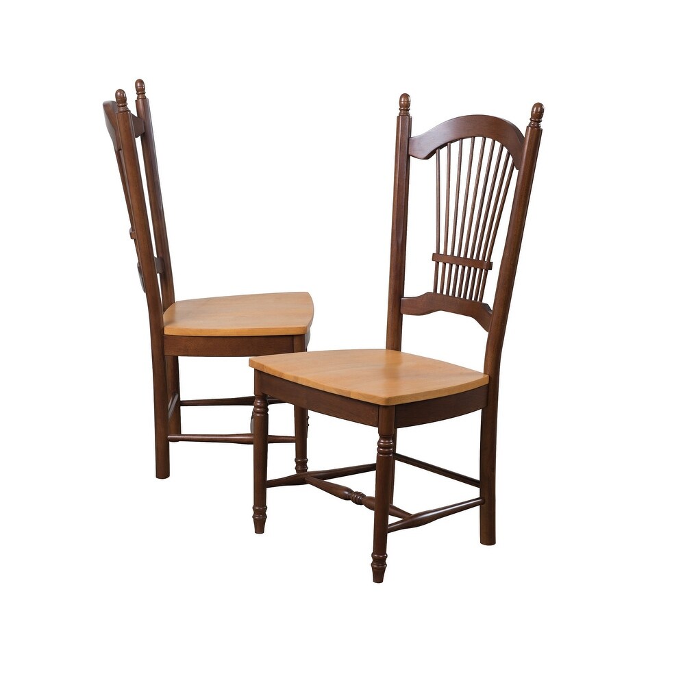 Overstock Set of 2 Nutmeg Light Oak Brown Wooden Dining Chairs 44 inch (Brown)