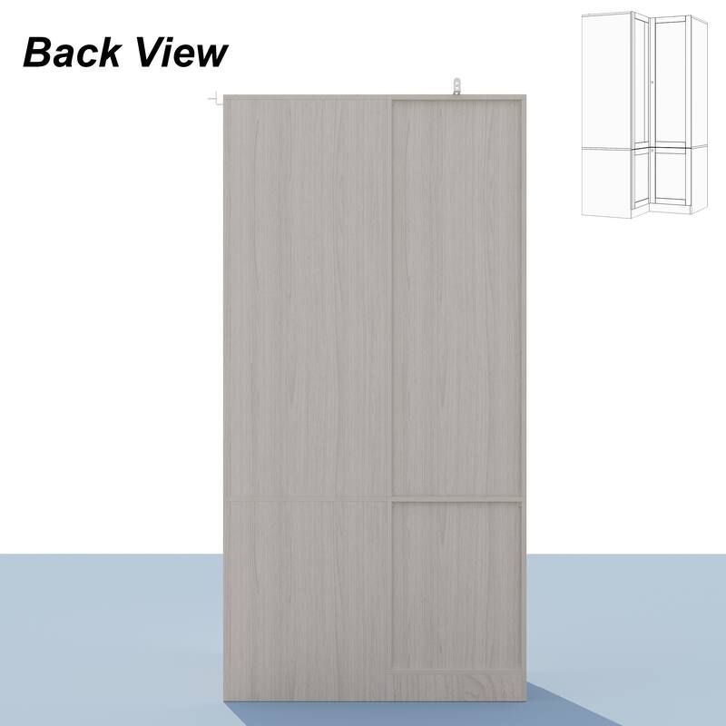 Modular Modern Glass Door Wardrobe:Storage Closet Solution Armoire