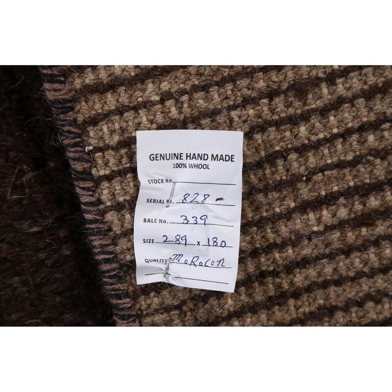 Modern Abstract Moroccan Oriental Area Rug Hand-knotted Wool Carpet - 5'11" x 9'10"