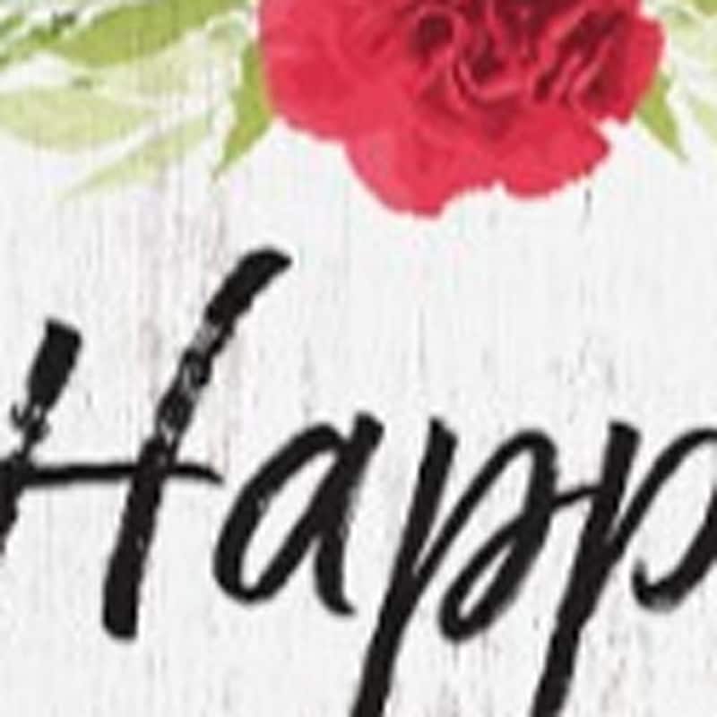 HomeRoots 72" White Black And Pink Mother's Day Solid Wood Porch Sign