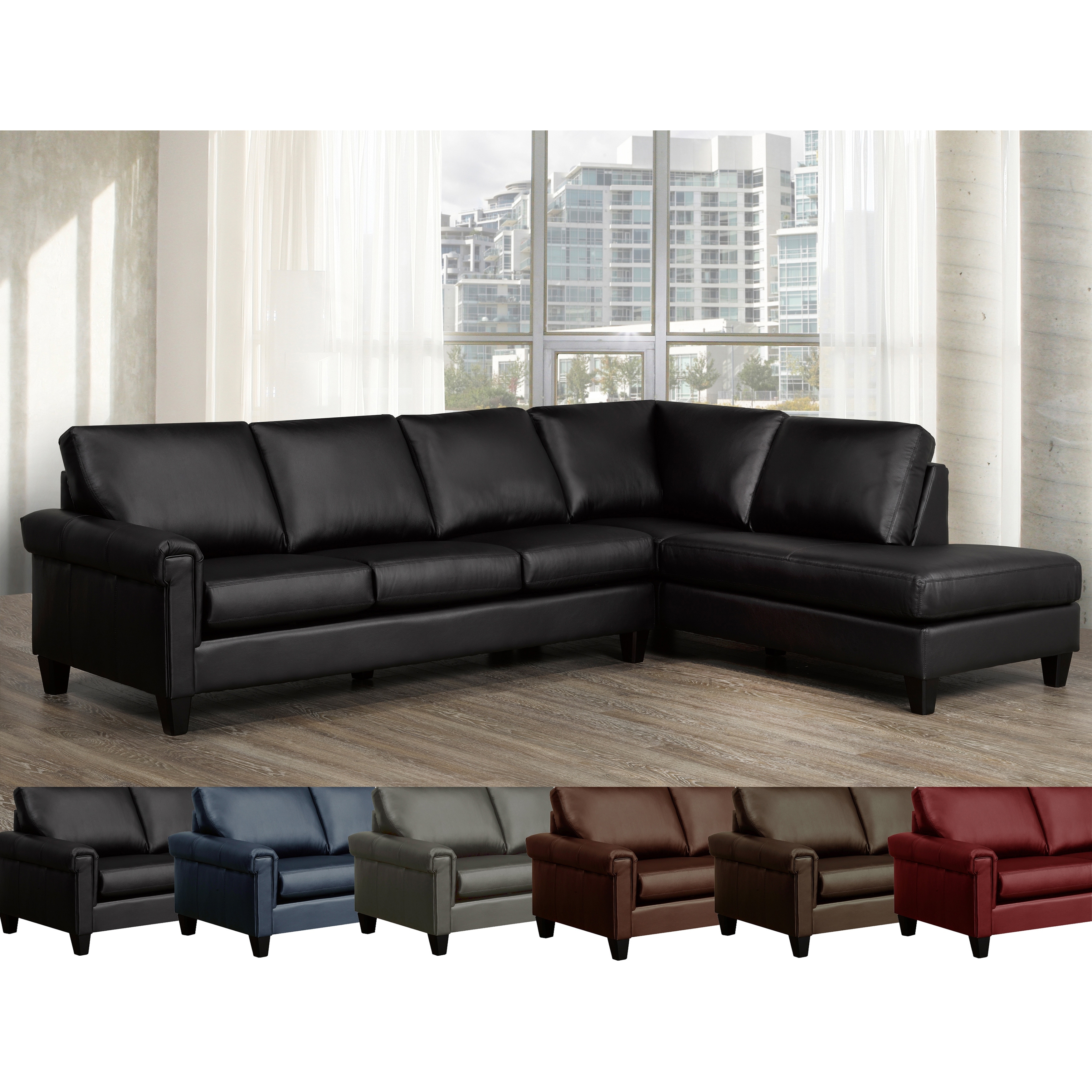 Brooke Top-grain Italian Leather Sectional Sofa