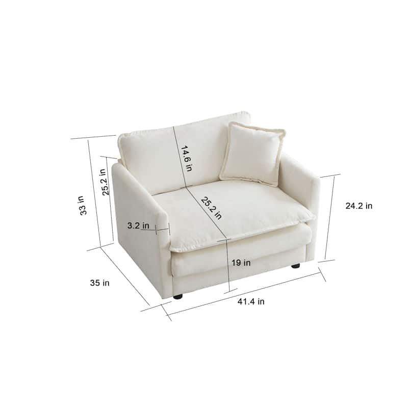 GDFStudio - Fiona Chenille Single Seat Sofa with Modular Flexibility and Plush Comfort