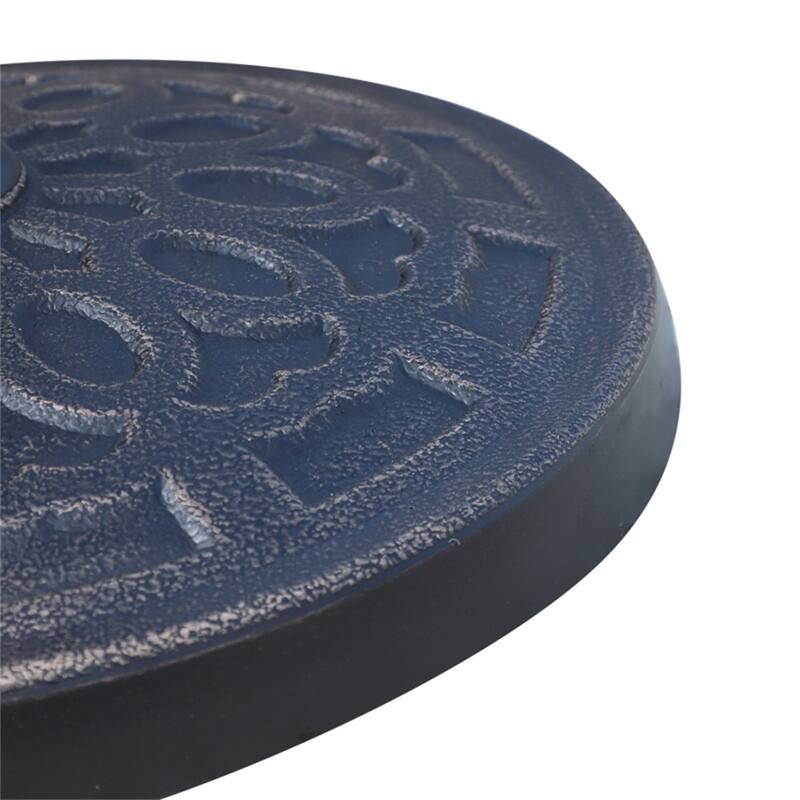 Adjustable Bronze Polyresin Umbrella Base with Hand-Turn Knob Fits 1.5 Inch and 1.89 Inch Poles - 17.25" diameter x 13.5" H