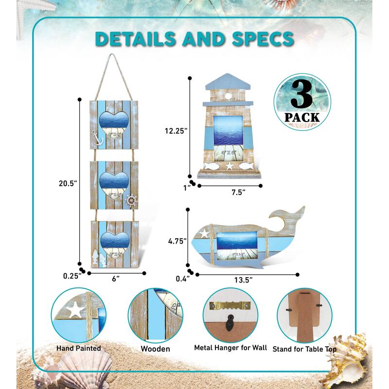 CoTa Global Nautical Photo Frames Collection - 3 Pieces